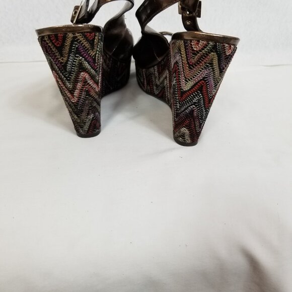 STYLE & CO 5" Wedge 1" Platform Heels Brown Size 9M ~ 4366 - Picture 6 of 11